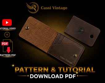 Leather Card Wallet Pattern: DIY PDF Template