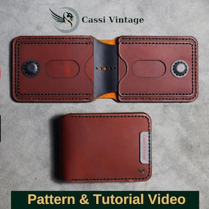 Patrón de billetera moderna para tarjetas en PDF, bricolaje en cuero, descarga en PDF, patrón de billetera de cuero, patrón de billetera, plantilla de billetera