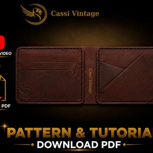 Mönster för bifold-plånbok i läder: DIY PDF-mall