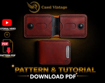 Leather Card Wallet Pattern: DIY Mini Wallet Template (PDF Download)
