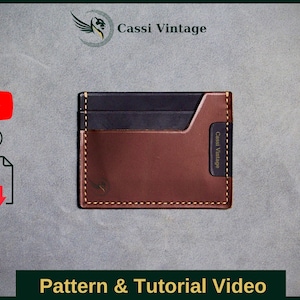 Leder Kartenhalter Muster - Minimal Wallet Pattern - Leder DIY - Pdf Download - Wallet Template mit Video
