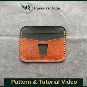 Leder Kartenhalter Muster - Minimal Wallet Pattern - Leder DIY - Pdf Download - Wallet Template mit Video