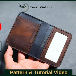 Patrón de billetera vertical de cuero en formato PDF, bricolaje de cuero, descarga de PDF, patrón de billetera de cuero, patrón de billetera, plantilla de billetera