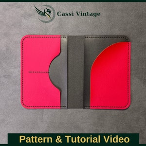 Passport case pattern, Leather DIY, PDF Download, Leather Wallet Pattern,  Wallet Pattern, Wallet Template