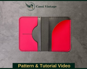 Passport case pattern, Leather DIY, PDF Download, Leather Wallet Pattern,  Wallet Pattern, Wallet Template
