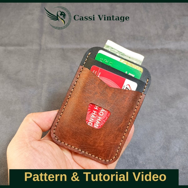 Leather Cardholder Pattern – Wallet Template – Leather DIY – Pdf Download - Wallet Pattern with video