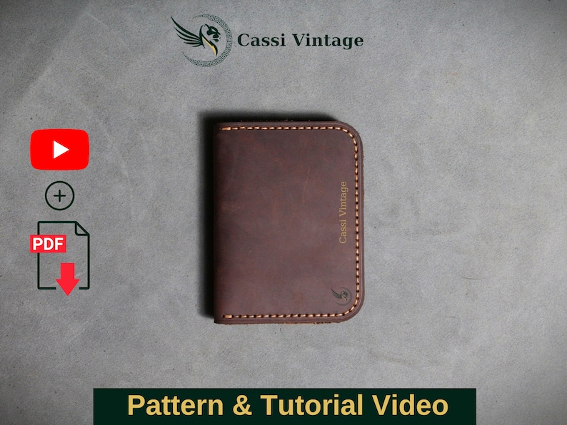 Wallet Template Rounded Pattern Leather Card Wallet Pattern PDF: DIY Double Wallet Template (A4) - Etsy