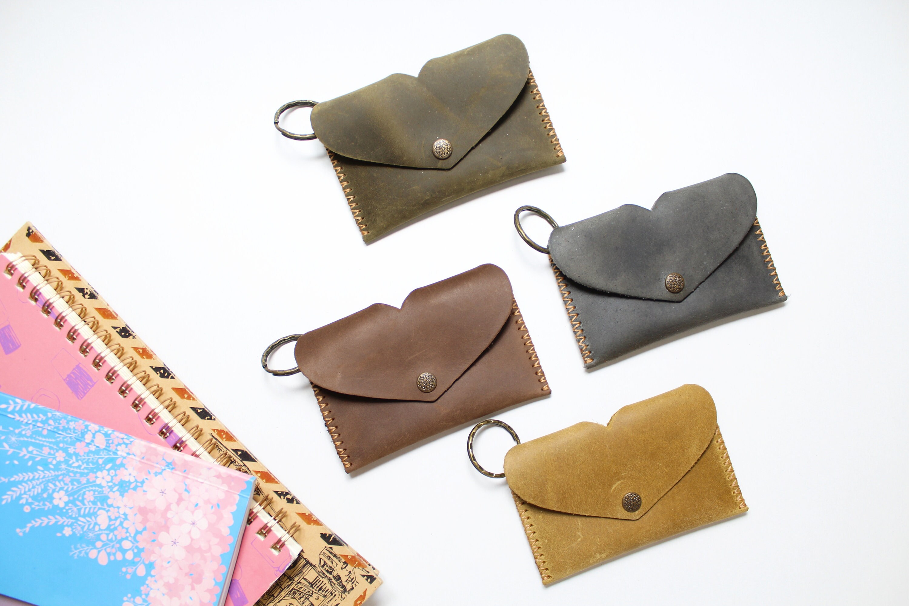 Keychain Wallet Keychain Card Holder Handmade Slim Wallet Etsy