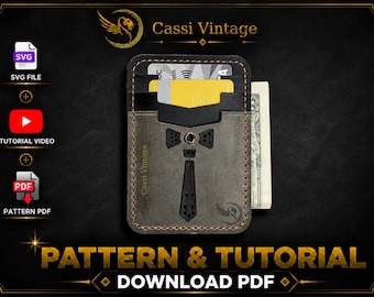 Mini Leather Card Holder Pattern, Leather Wallet Template with Video Link