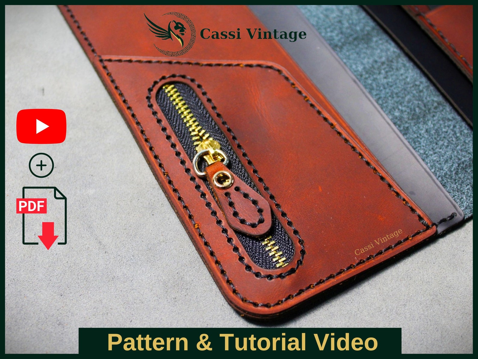 Checkbook Wallet Pattern Leather Long Wallet Pattern: DIY Checkbook Template (PDF Download) - Etsy