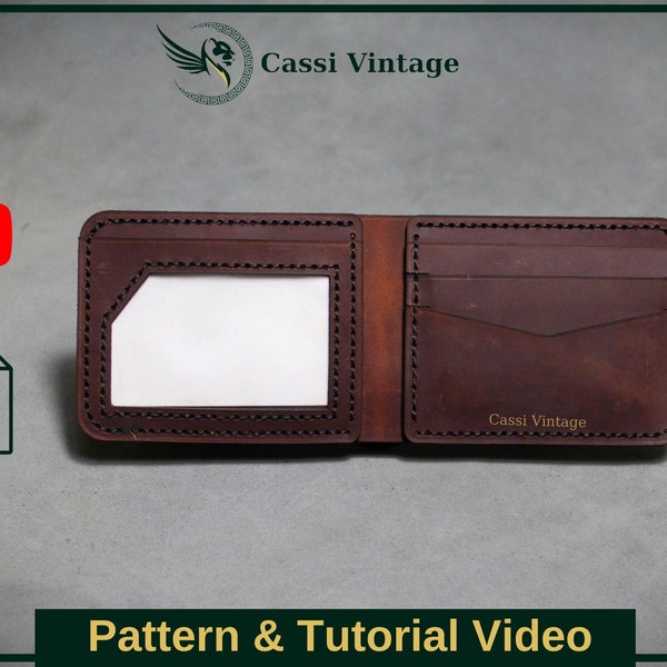 Leather bifold men wallet pattern PDF, Leather DIY, PDF Download, Leather Wallet Pattern, Wallet Pattern, Wallet Template