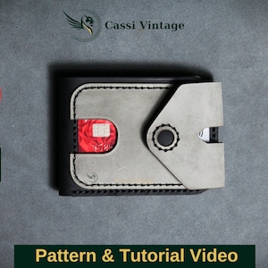 Patrón de billetera moderna para tarjetas en PDF, bricolaje en cuero, descarga en PDF, patrón de billetera de cuero, patrón de billetera, plantilla de billetera