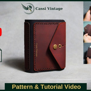 Patrón de billetera vertical de cuero en formato PDF, bricolaje de cuero, descarga de PDF, patrón de billetera de cuero, patrón de billetera, plantilla de billetera