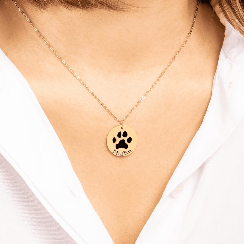Paw Print Pendant, Dog Name Necklace, Custom Pet Memorial Keepsake Etsy