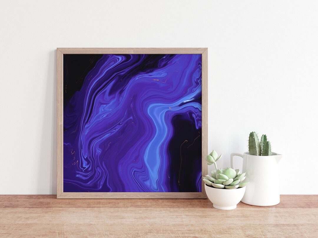 Purple and Gold Abstract Wall Art Abstract Print Minimalist Art Gift