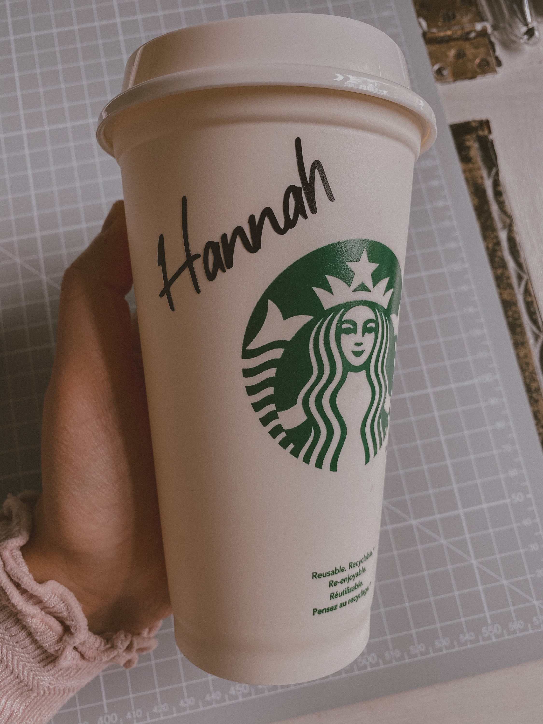 Starbucks reusable cup name decal Decal only Etsy