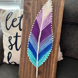 Feather Ombre String Art (8.5x18”)