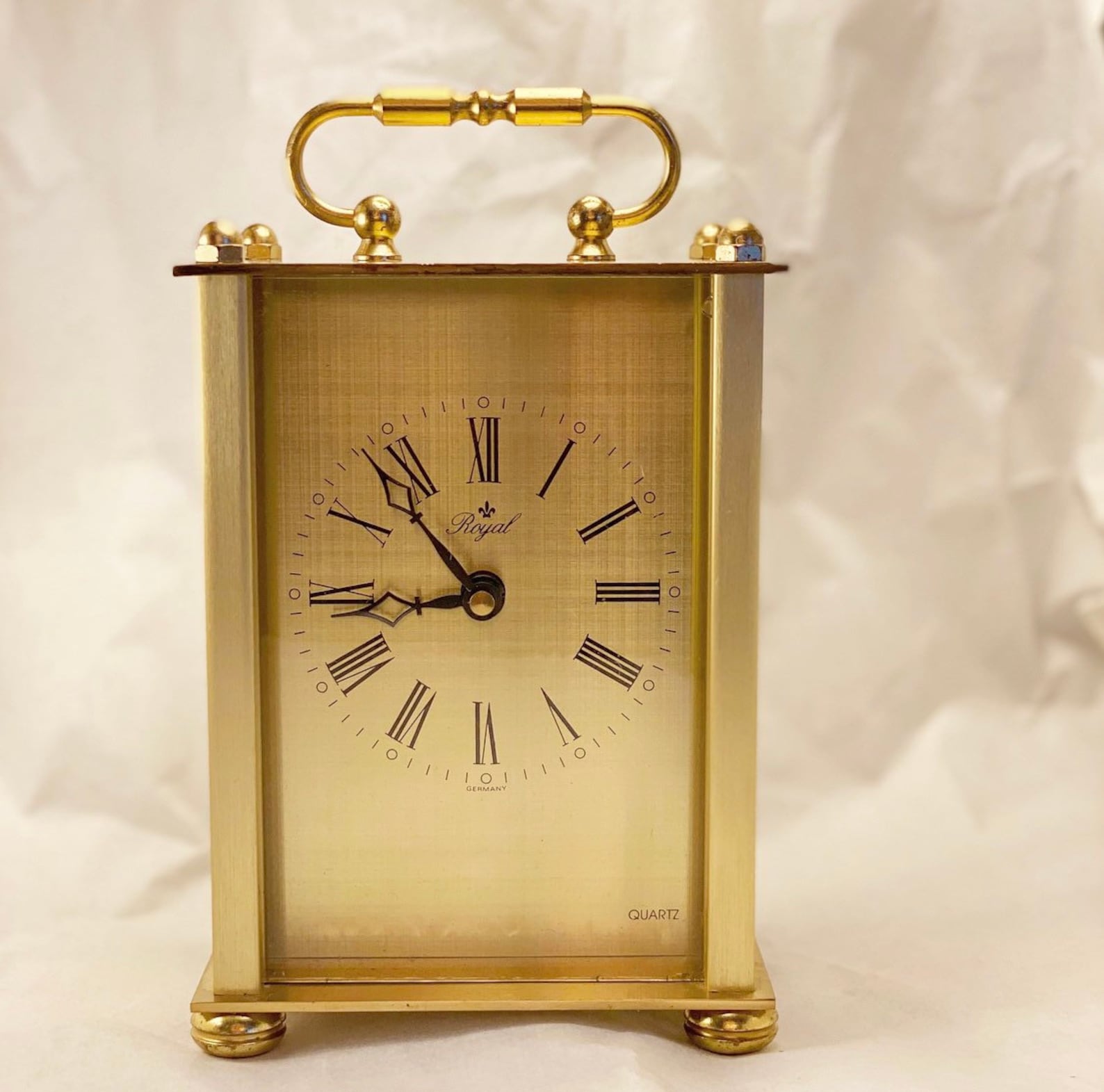 Royal Quartz Brass Mantel Carriage Clock Vintage Etsy