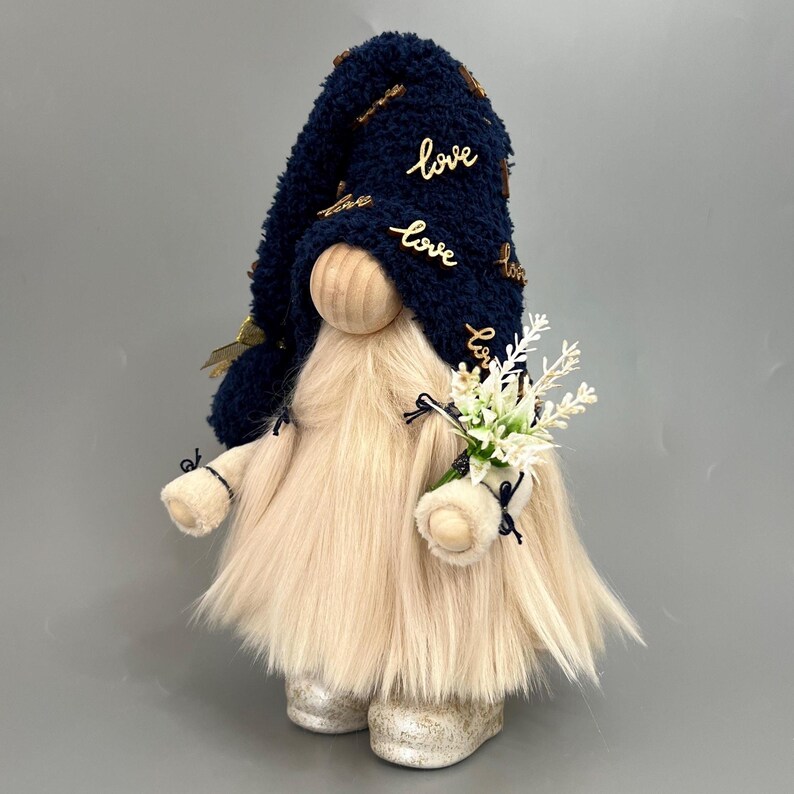 Love Gnome With Hand Poured/hand Painted Ceramic Boots standing Height