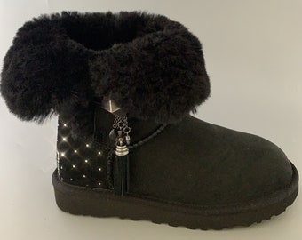 SWAROVSKI -UGG Australia LILOU Suede Boots Women Size Equals