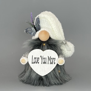 Grey Farm house Gnome ~ standing height 8.5~ Can be personalized with any message! Birthday~Anniversary~ Teacher’s gift