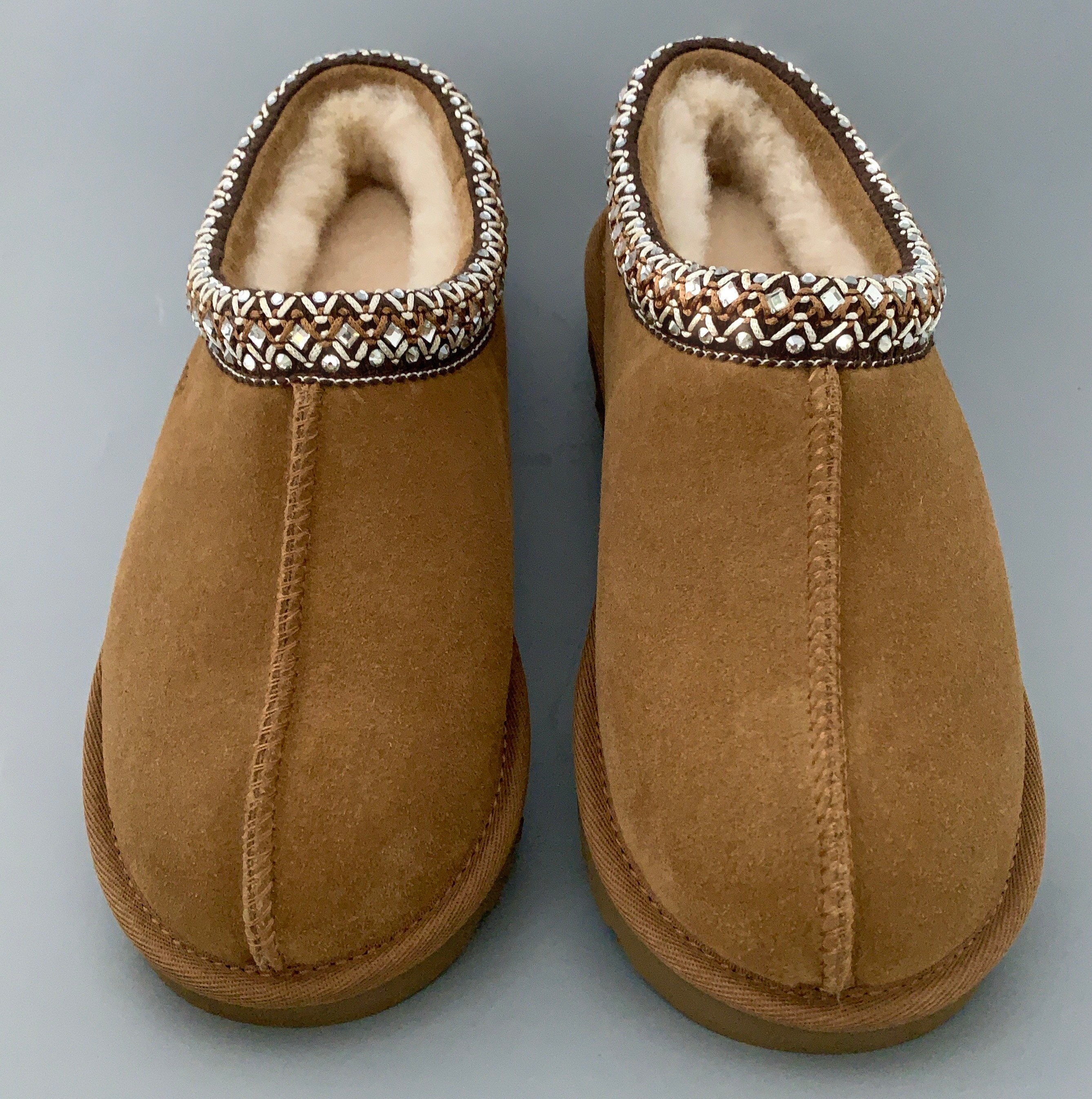 UGG Australia TASMAN Suede Slippers Embellished With Swarovski Etsy