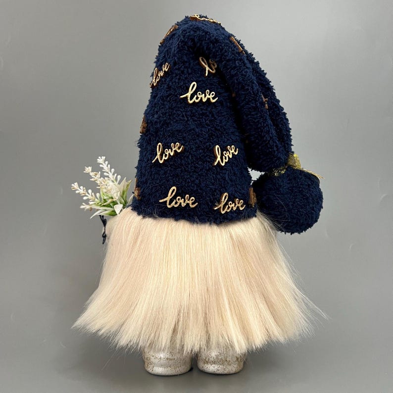 Love Gnome With Hand Poured/hand Painted Ceramic Boots standing Height