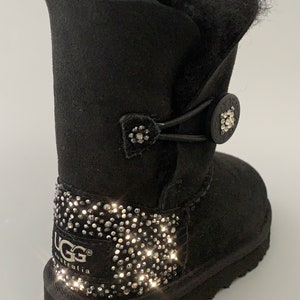 UGG Bailey Button Suede Boots Embellished With Swarovski ...
