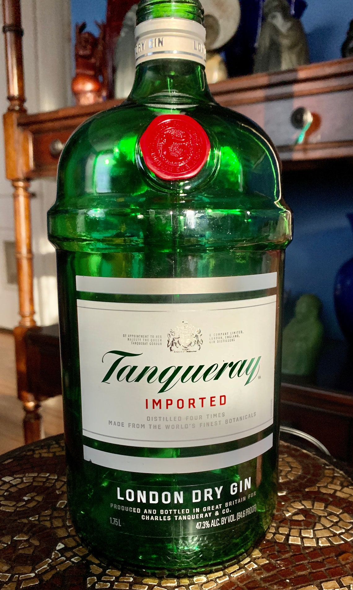 Tanqueray London Dry Gin 1.75L Green Gin Liquor Bottle Lamp Etsy