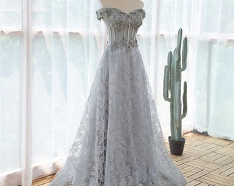 gray dress prom