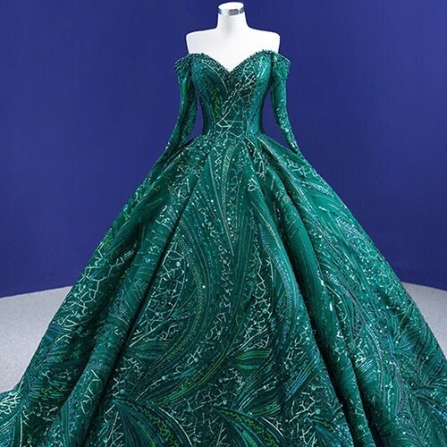 Beautiful Prom Dress Green Evening Dress Sweetheart Neck Long Etsy