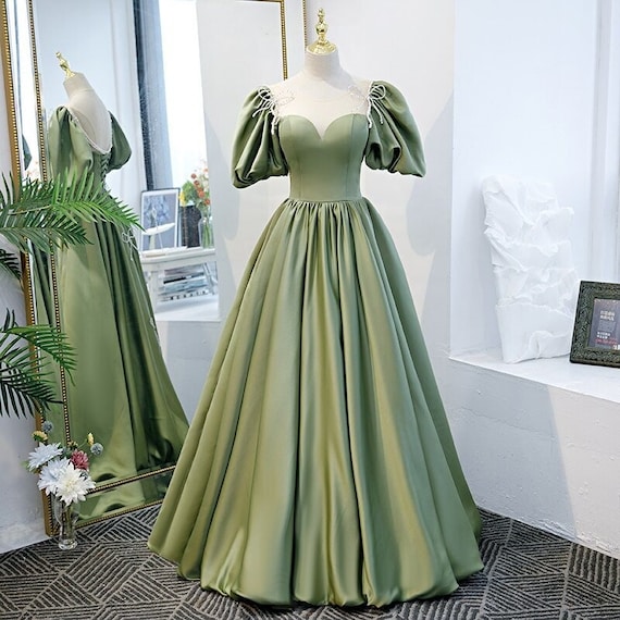 sage green formal dresses