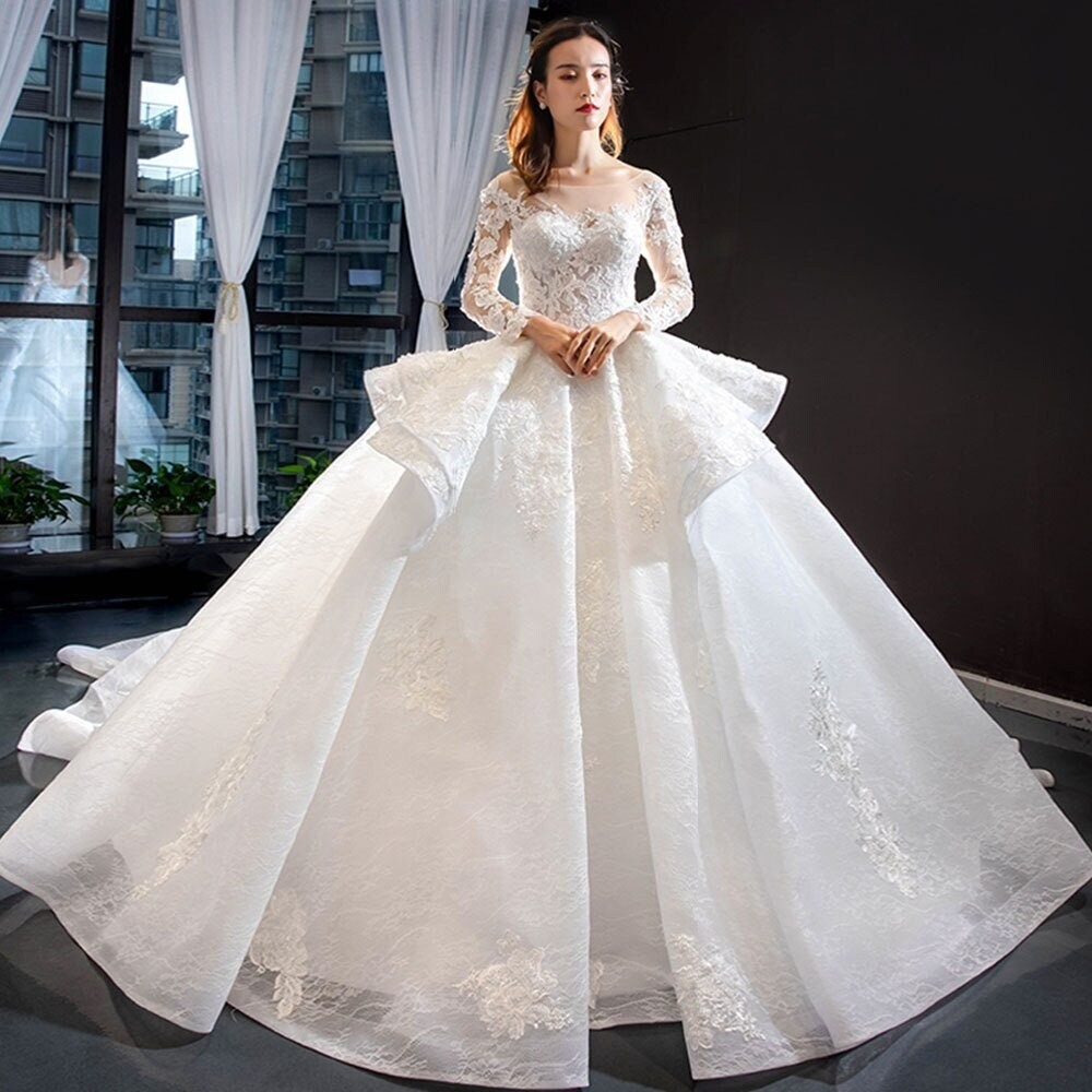 Beautiful Wedding Dress Gorgeous Long Sleeve Ball Gown Vestido