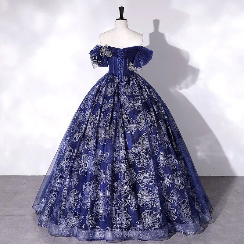 Beautiful Prom Dress Dark Blue Quinceanera Dresses Sweet - Etsy