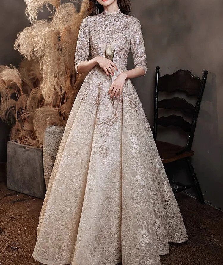 High neck ball hot sale dress