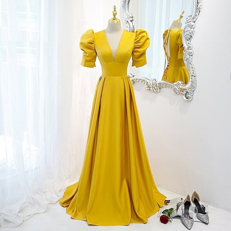 yellow formal dresses