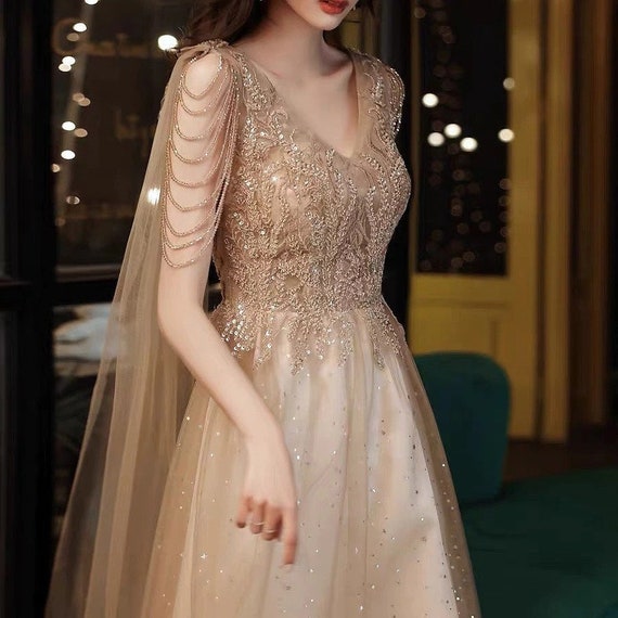 Buy Wine Sitara Rasin Embellished Gown Dress With Cape for Women Online @  Tata CLiQ Luxury