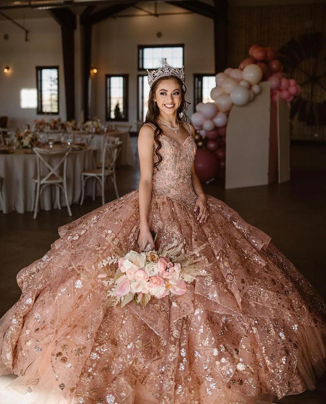 Girls Clothing | Rose Gold Ball Gown | Freeup