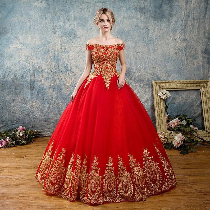 Beautiful Prom Dress Red Wedding Dress 