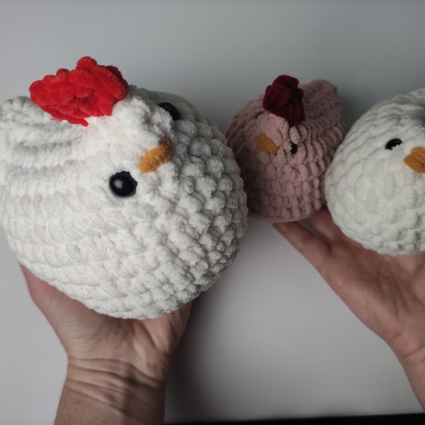 Crochet Chicken plush adorable easter crochet for beginners, crochet housewarming gift, unique present for mum, gran, friend