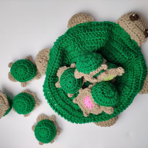 Memory Game Turtle Original Toy PDF Crochet Pattern with step by step video tutorial. Gift present free crochet idea