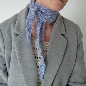 CROCHET PATTERN+ video Crochet Scarf, Neck Kerchief, Headband, Hair Ribbon, Belt, Head Wrap, Bandana, Hair Tie/Sophie Scarf Saccharine Scarf