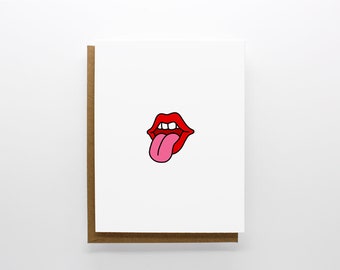 Tongue Out Greeting Card | Blank Card | Notecard | Original Artwork | Original Illustration