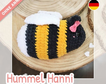 Hummel Hanni Häkelanleitung, Amigurumi ohne Annähen, Insekt, Biene als pdf