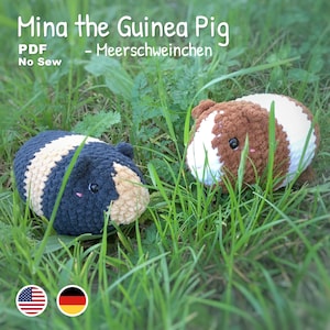 Porcellino d'India Mina, schema all'uncinetto / Amigurumi da amare in pdf, Porcellino d'India senza cucire