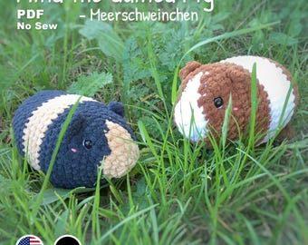 Porcellino d'India Mina, schema all'uncinetto / Amigurumi da amare in pdf, Porcellino d'India senza cucire