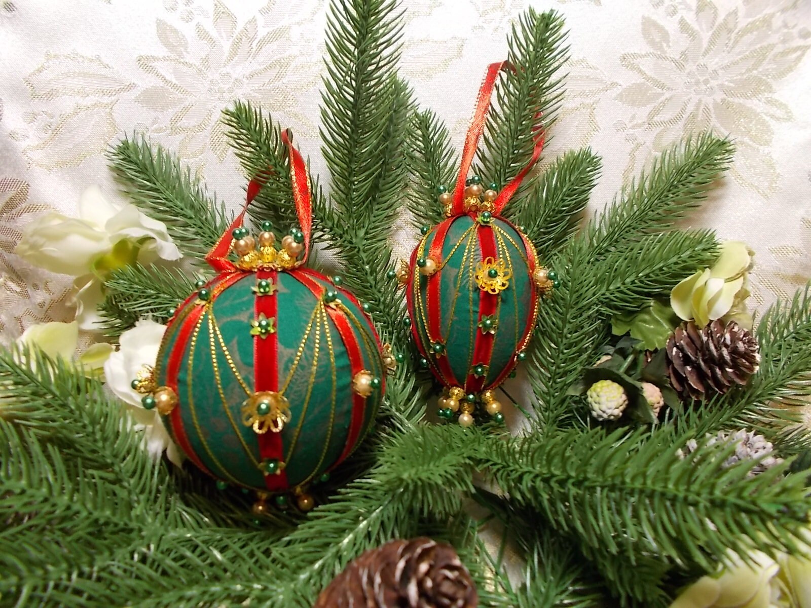 Handmade Victorian ornament bauble set of 2. Handmade bauble Etsy