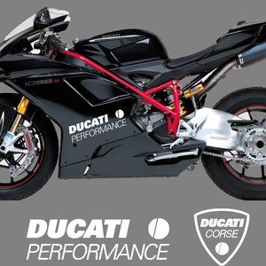 Ducati Performance Side Fairing decals, Plus a FREE gift of one 2.5 inch wide Ducati Badge with every order