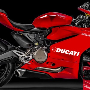 Ducati Panigale Seitenverkleidungsaufkleber sowie ein KOSTENLOSES Geschenk für ein 2,5-Zoll breites Ducati-Abzeichen mit jeder Bestellung