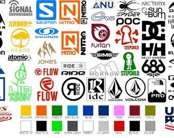 20 Mixed X-Small Snowboard Vinyl Stickers